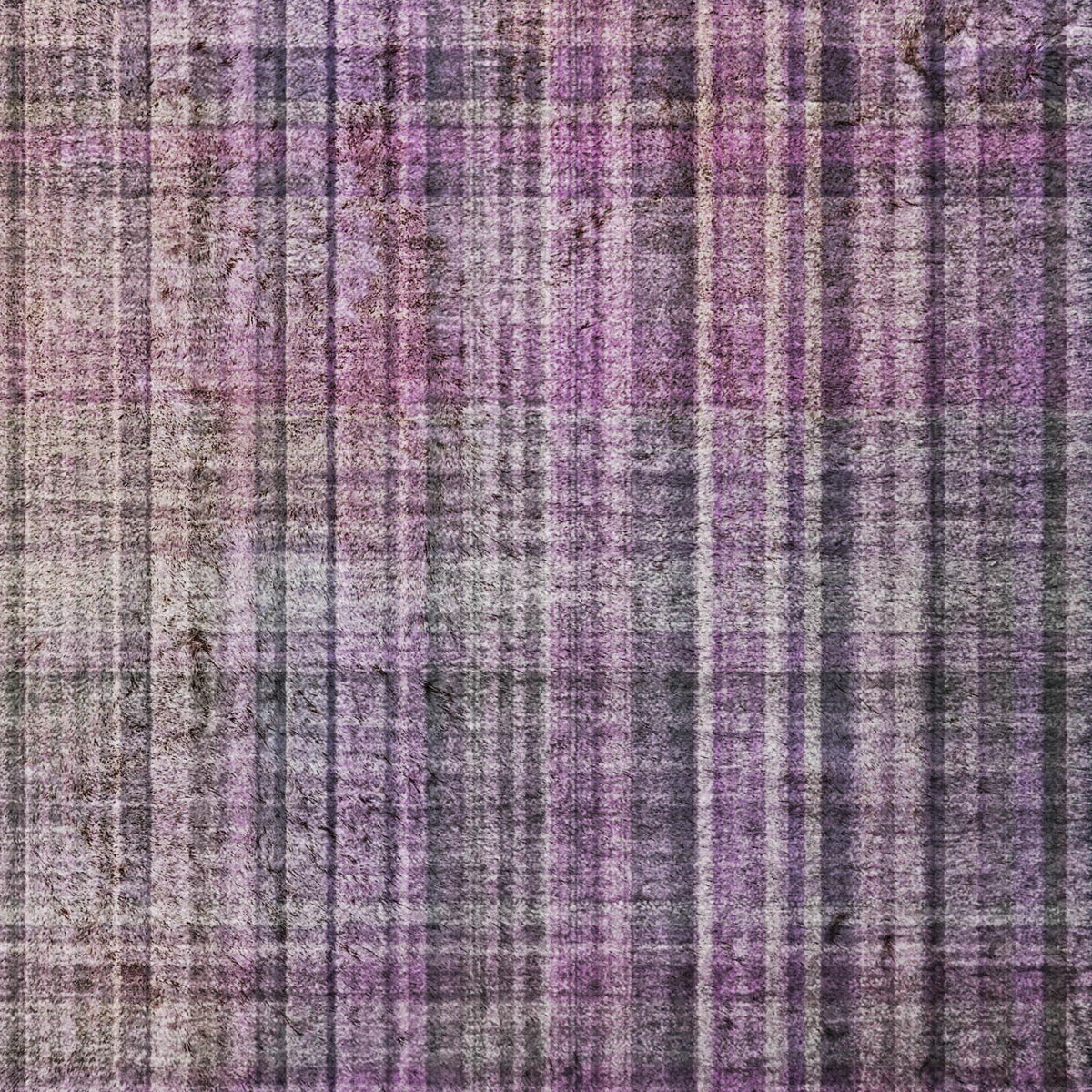 10' X 14' Purple And Gray Plaid Shag Washable Area Rug With UV Protection - HomeRoots - Flyclothing LLC