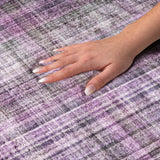 10' X 14' Purple And Gray Plaid Shag Washable Area Rug With UV Protection - HomeRoots - Flyclothing LLC