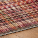 3' X 5' Red And Ivory Plaid Shag Washable Area Rug With UV Protection - HomeRoots - Flyclothing LLC