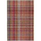 5' X 8' Red And Ivory Plaid Shag Washable Area Rug With UV Protection - HomeRoots - Flyclothing LLC