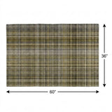 3' X 5' Taupe And Gray Plaid Shag Washable Area Rug With UV Protection - HomeRoots - Flyclothing LLC
