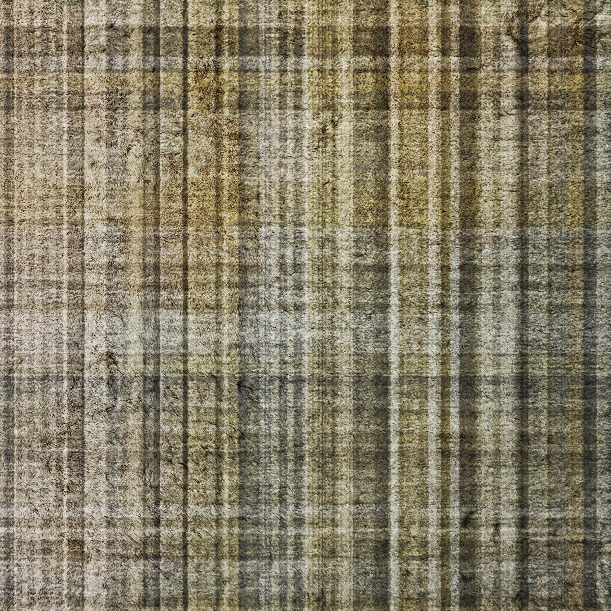 5' X 8' Taupe And Gray Plaid Shag Washable Area Rug With UV Protection - HomeRoots - Flyclothing LLC