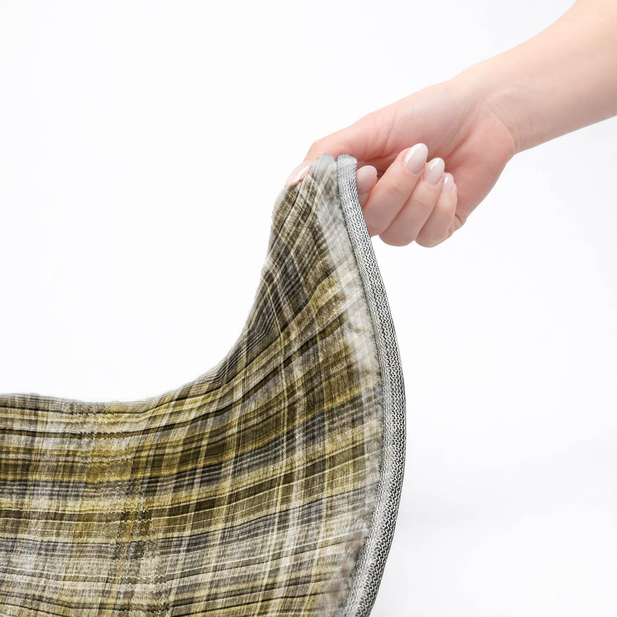 8' X 10' Taupe And Gray Plaid Shag Washable Area Rug With UV Protection - HomeRoots - Flyclothing LLC