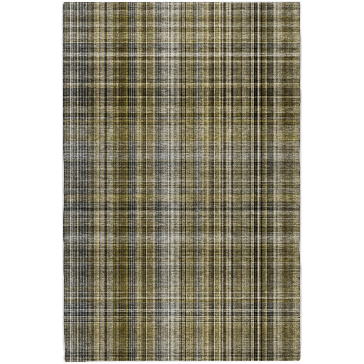10' X 14' Taupe And Gray Plaid Shag Washable Area Rug With UV Protection - HomeRoots - Flyclothing LLC