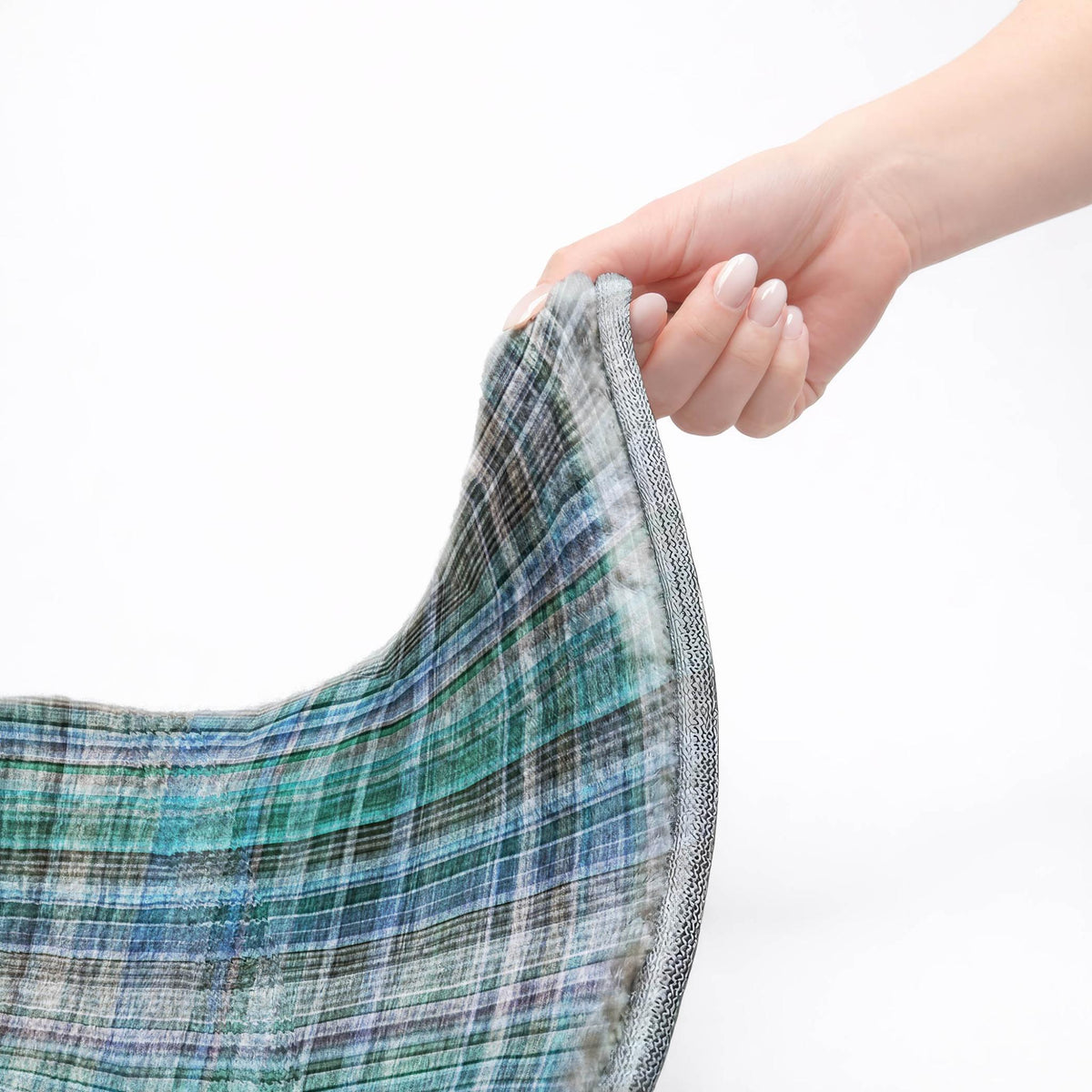 5' X 8' Teal And Navy Blue Plaid Shag Washable Area Rug With UV Protection - HomeRoots - Flyclothing LLC