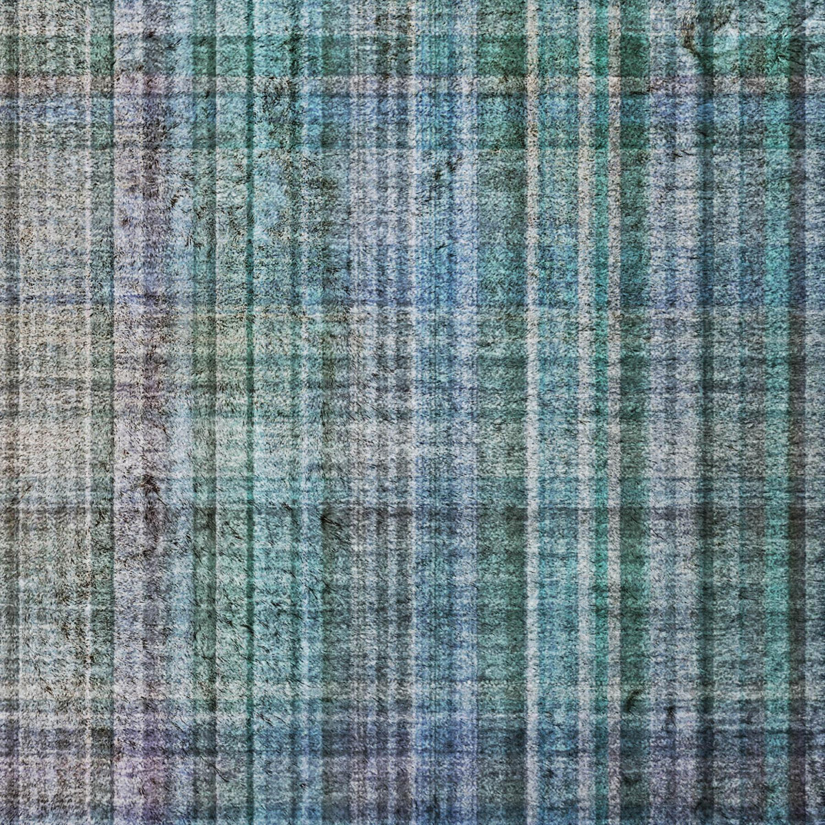 8' X 10' Teal And Navy Blue Plaid Shag Washable Area Rug With UV Protection - HomeRoots - Flyclothing LLC