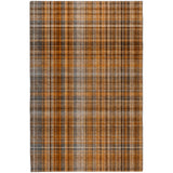 5' X 8' Terra Cotta And Taupe Plaid Shag Washable Area Rug With UV Protection - HomeRoots - Flyclothing LLC