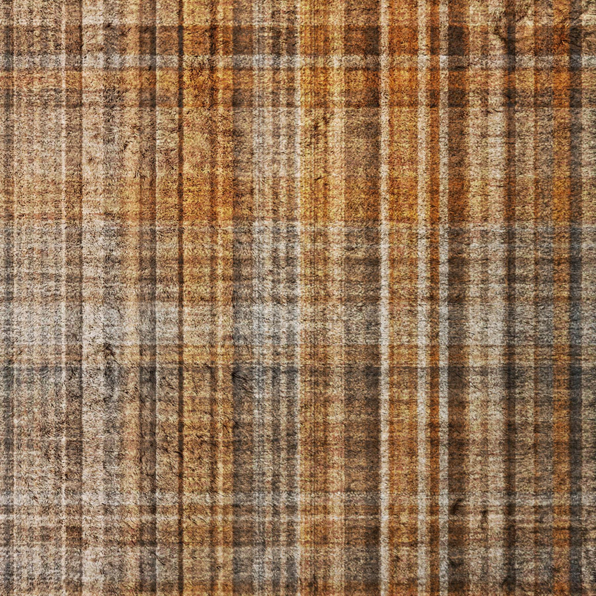 5' X 8' Terra Cotta And Taupe Plaid Shag Washable Area Rug With UV Protection - HomeRoots - Flyclothing LLC