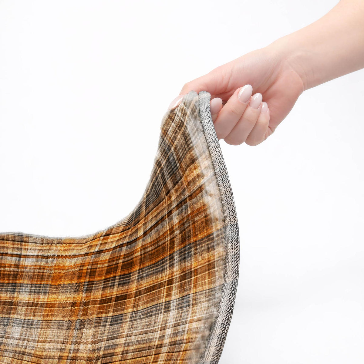 8' X 10' Terra Cotta And Taupe Plaid Shag Washable Area Rug With UV Protection - HomeRoots - Flyclothing LLC