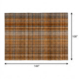 9' X 12' Terra Cotta And Taupe Plaid Shag Washable Area Rug With UV Protection - HomeRoots - Flyclothing LLC