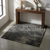3' X 5' Black And Gray Geometric Shag Washable Area Rug With UV Protection - HomeRoots - Flyclothing LLC
