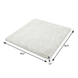 8' Black And Gray Geometric Shag Washable Round Rug With UV Protection - HomeRoots - Flyclothing LLC