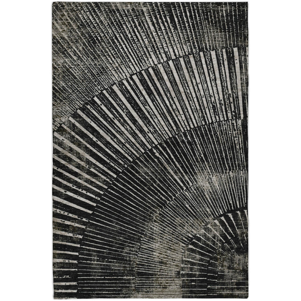 9' X 12' Black And Gray Geometric Shag Washable Area Rug With UV Protection - HomeRoots - Flyclothing LLC