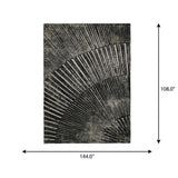9' X 12' Black And Gray Geometric Shag Washable Area Rug With UV Protection - HomeRoots - Flyclothing LLC