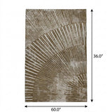 3' X 5' Chocolate And Ivory Geometric Shag Washable Area Rug With UV Protection - HomeRoots - Flyclothing LLC