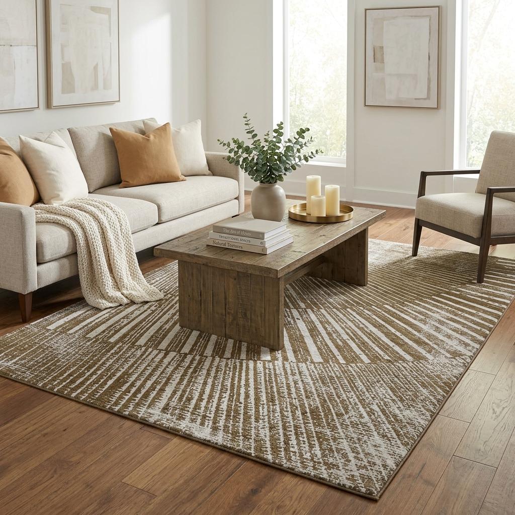 5' X 8' Chocolate And Ivory Geometric Shag Washable Area Rug With UV Protection - HomeRoots - Flyclothing LLC