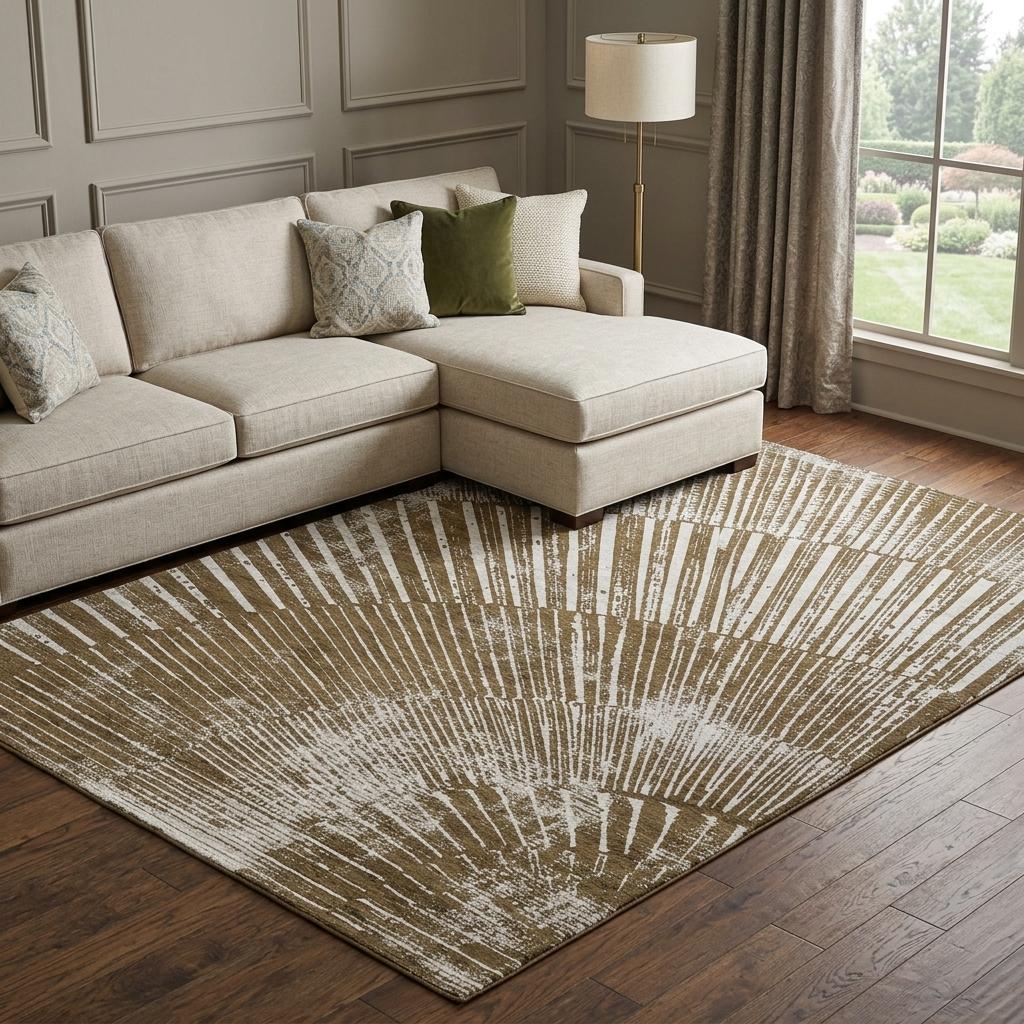 8' X 10' Chocolate And Ivory Geometric Shag Washable Area Rug With UV Protection - HomeRoots - Flyclothing LLC