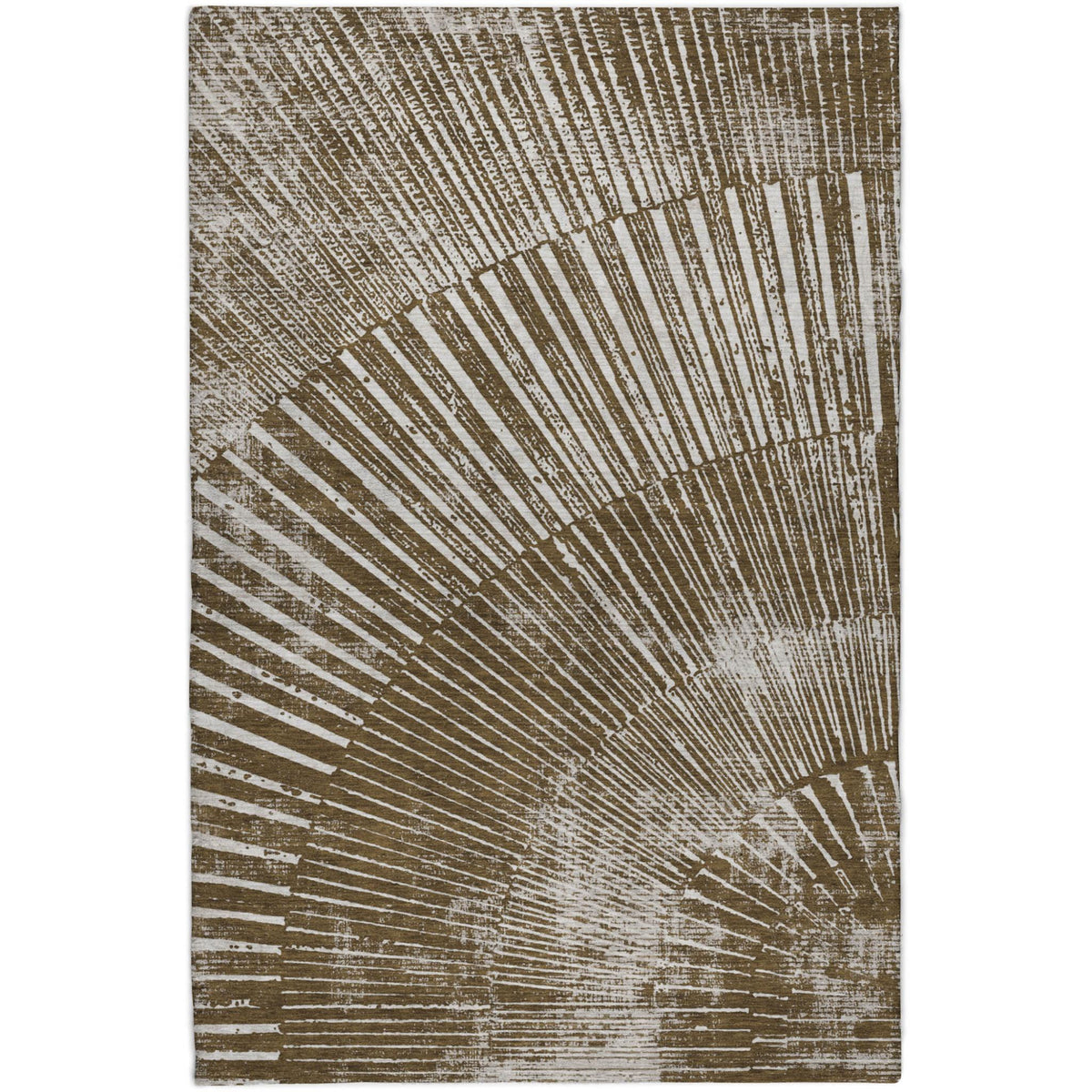 8' X 10' Chocolate And Ivory Geometric Shag Washable Area Rug With UV Protection - HomeRoots - Flyclothing LLC