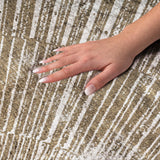 8' X 10' Chocolate And Ivory Geometric Shag Washable Area Rug With UV Protection - HomeRoots - Flyclothing LLC