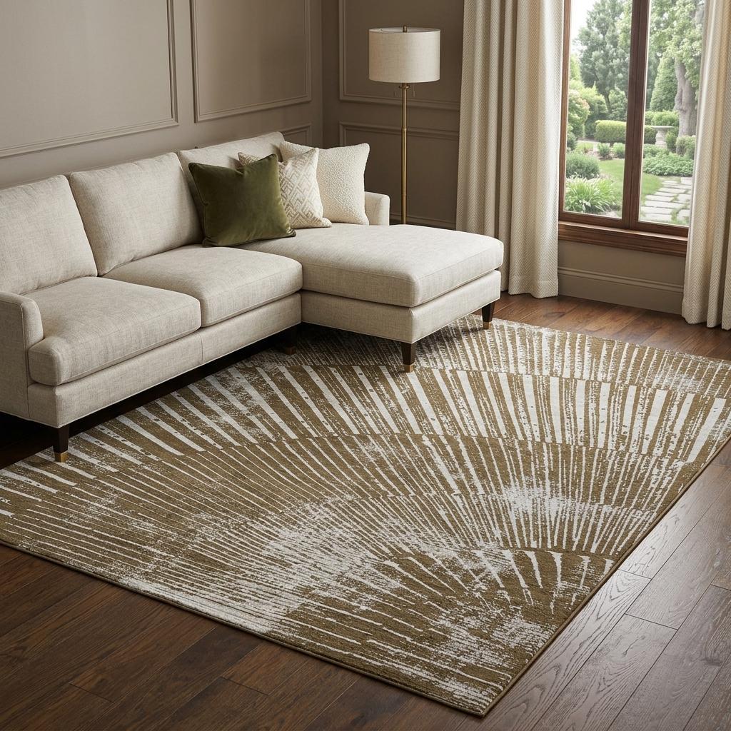 9' X 12' Chocolate And Ivory Geometric Shag Washable Area Rug With UV Protection - HomeRoots - Flyclothing LLC