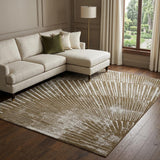 9' X 12' Chocolate And Ivory Geometric Shag Washable Area Rug With UV Protection - HomeRoots - Flyclothing LLC