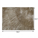 10' X 14' Chocolate And Ivory Geometric Shag Washable Area Rug With UV Protection - HomeRoots - Flyclothing LLC