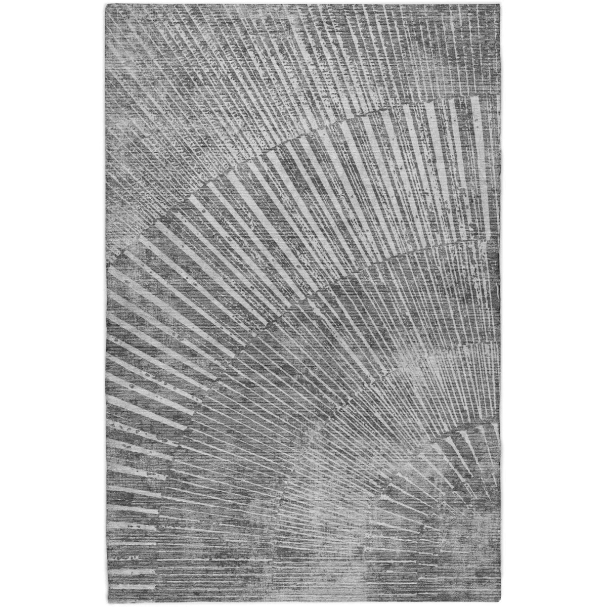 3' X 5' Gray And Silver Geometric Shag Washable Area Rug With UV Protection - HomeRoots - Flyclothing LLC
