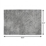 3' X 5' Gray And Silver Geometric Shag Washable Area Rug With UV Protection - HomeRoots - Flyclothing LLC