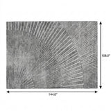 9' X 12' Gray And Silver Geometric Shag Washable Area Rug With UV Protection - HomeRoots - Flyclothing LLC