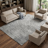10' X 14' Gray And Silver Geometric Shag Washable Area Rug With UV Protection - HomeRoots - Flyclothing LLC