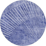 8' Navy Blue And Ivory Geometric Shag Washable Round Rug With UV Protection - HomeRoots - Flyclothing LLC