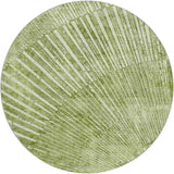 8' Sage And Green Geometric Shag Washable Round Rug With UV Protection - HomeRoots - Flyclothing LLC