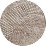 8' Taupe And Beige Geometric Shag Washable Round Rug With UV Protection - HomeRoots - Flyclothing LLC