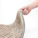 8' Taupe And Beige Geometric Shag Washable Round Rug With UV Protection - HomeRoots - Flyclothing LLC