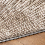 8' Taupe And Beige Geometric Shag Washable Round Rug With UV Protection - HomeRoots - Flyclothing LLC