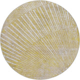 8' Wheat And Beige Geometric Shag Washable Round Rug With UV Protection - HomeRoots - Flyclothing LLC