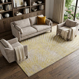 9' X 12' Wheat And Beige Geometric Shag Washable Area Rug With UV Protection - HomeRoots - Flyclothing LLC