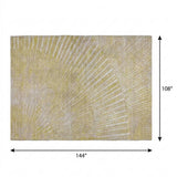 9' X 12' Wheat And Beige Geometric Shag Washable Area Rug With UV Protection - HomeRoots - Flyclothing LLC