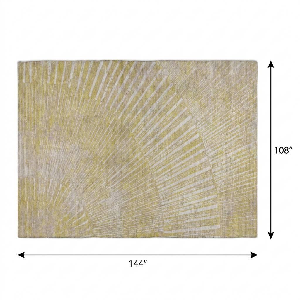 9' X 12' Wheat And Beige Geometric Shag Washable Area Rug With UV Protection - HomeRoots - Flyclothing LLC