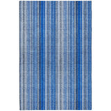 8' X 10' Blue And Gray Striped Shag Washable Area Rug With UV Protection - HomeRoots - Flyclothing LLC