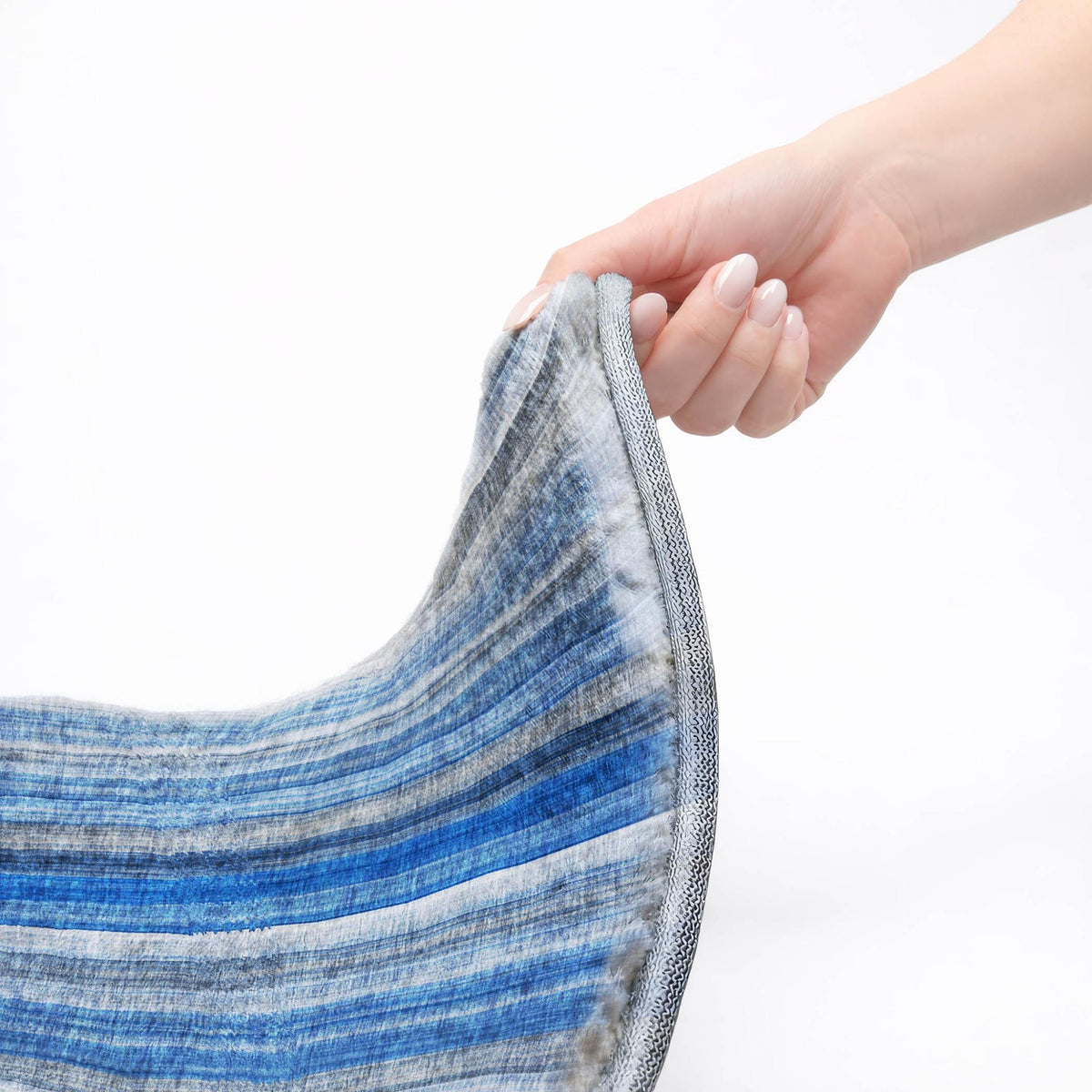 10' X 14' Blue And Gray Striped Shag Washable Area Rug With UV Protection - HomeRoots - Flyclothing LLC