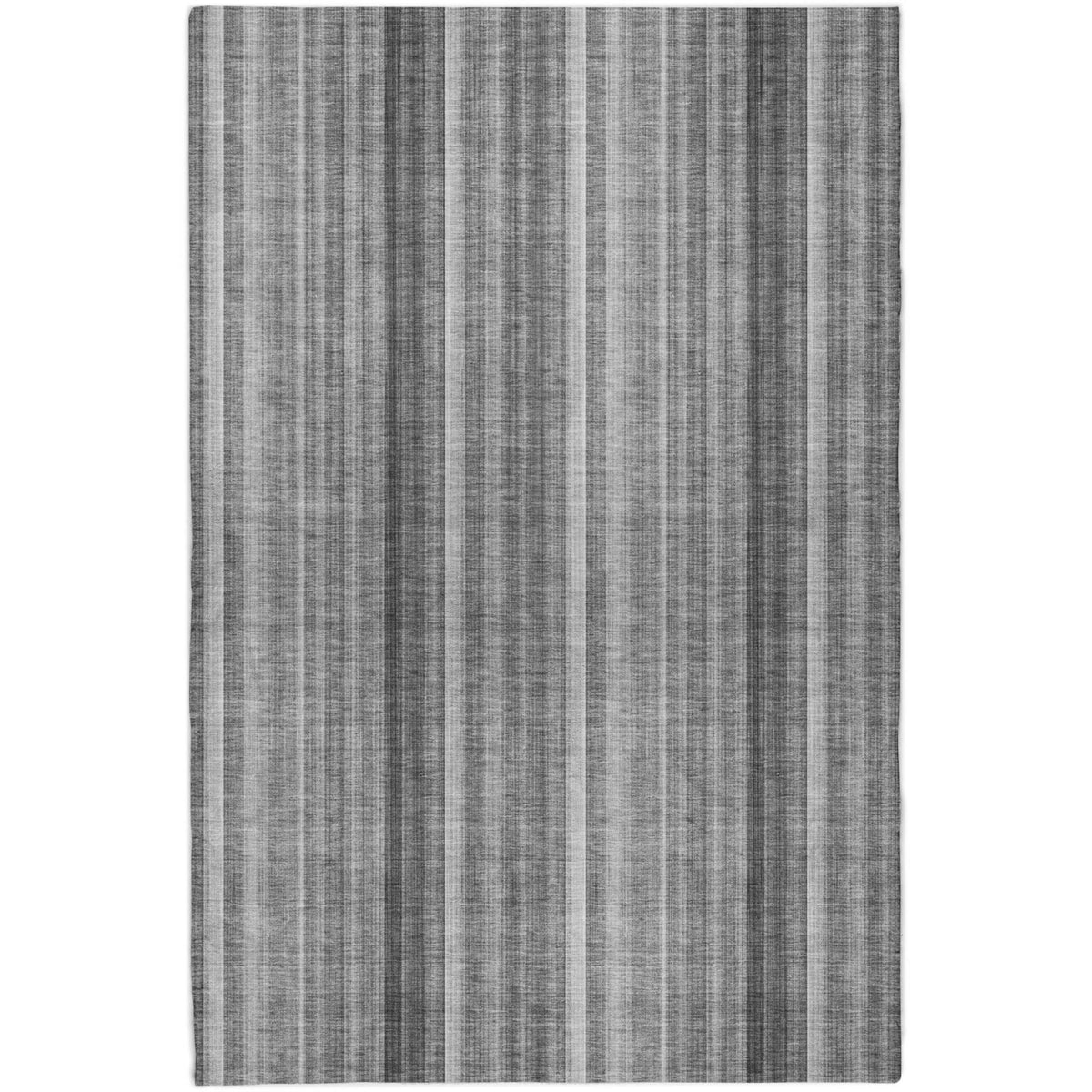 3' X 5' Gray And Silver Striped Shag Washable Area Rug With UV Protection - HomeRoots - Flyclothing LLC