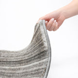 3' X 5' Gray And Silver Striped Shag Washable Area Rug With UV Protection - HomeRoots - Flyclothing LLC