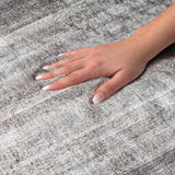 3' X 5' Gray And Silver Striped Shag Washable Area Rug With UV Protection - HomeRoots - Flyclothing LLC