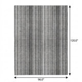 8' X 10' Gray And Silver Striped Shag Washable Area Rug With UV Protection - HomeRoots - Flyclothing LLC