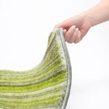 5' X 8' Green And Gray Striped Shag Washable Area Rug With UV Protection - HomeRoots - Flyclothing LLC