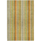 5' X 8' Khaki And Gold Striped Shag Washable Area Rug With UV Protection - HomeRoots - Flyclothing LLC