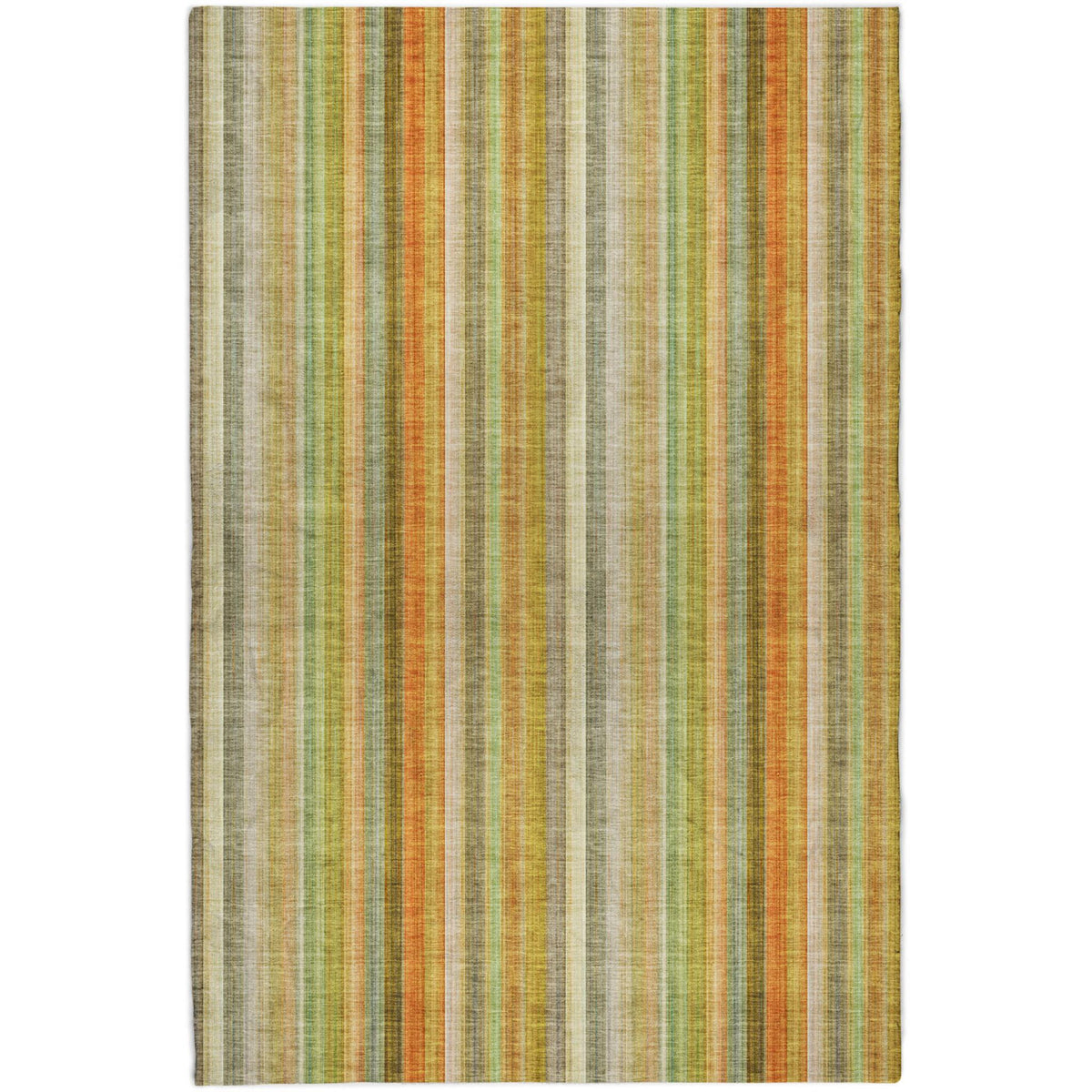 8' X 10' Khaki And Gold Striped Shag Washable Area Rug With UV Protection - HomeRoots - Flyclothing LLC
