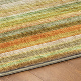 8' X 10' Khaki And Gold Striped Shag Washable Area Rug With UV Protection - HomeRoots - Flyclothing LLC