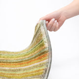 9' X 12' Khaki And Gold Striped Shag Washable Area Rug With UV Protection - HomeRoots - Flyclothing LLC